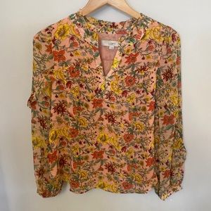 Loft size small floral blouse. Worn once for a meeting. Brand new condition